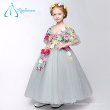 Vestido de noiva com flores feitas à mão Cute Little Flower Girl Dresses